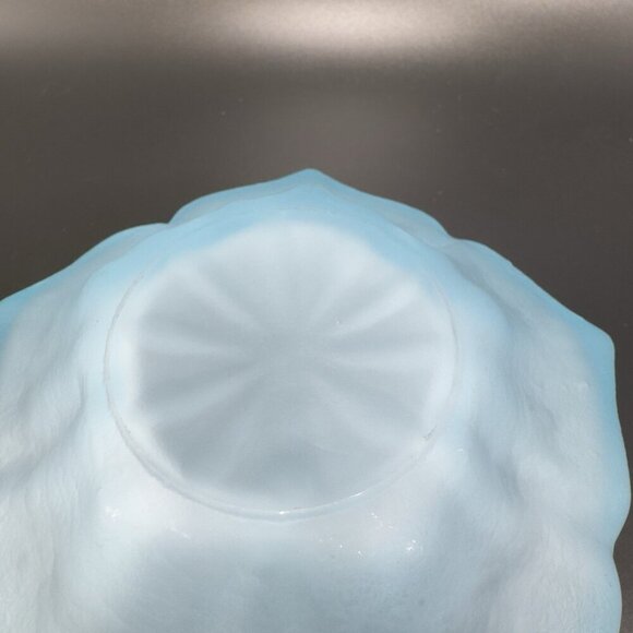 Viking Petal Lotus Spring Blossom Bowl Dish Blue Frost Satin Textured Vintage - Picture 6 of 14